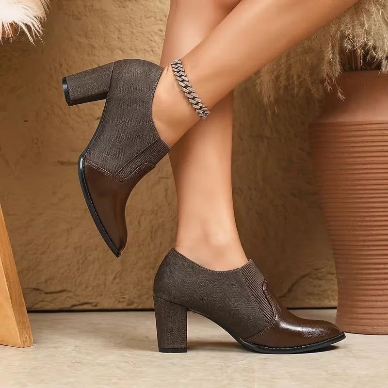 Shanika - Suede Boots With a Chunky Heel