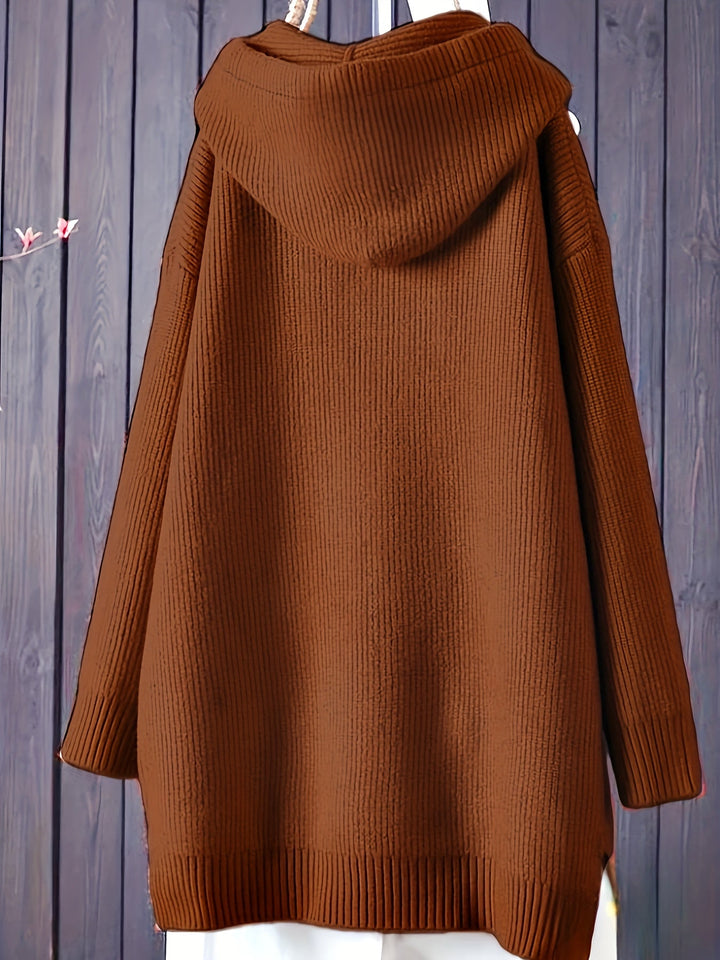 Genivee - Casual Long Sleeve Knitted Hoodie