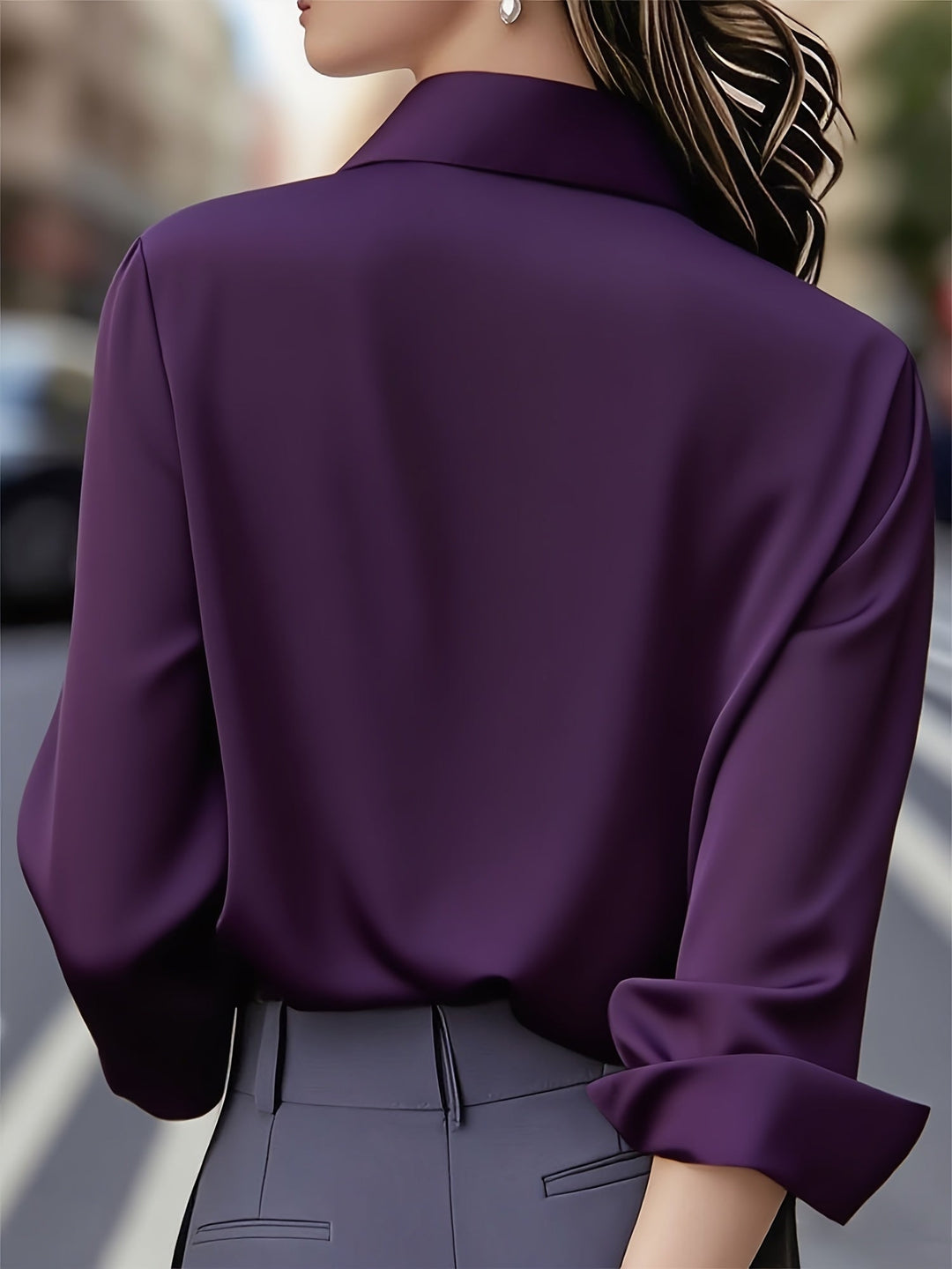 Elenochka - Stylish Long Sleeve Button Up Shirt
