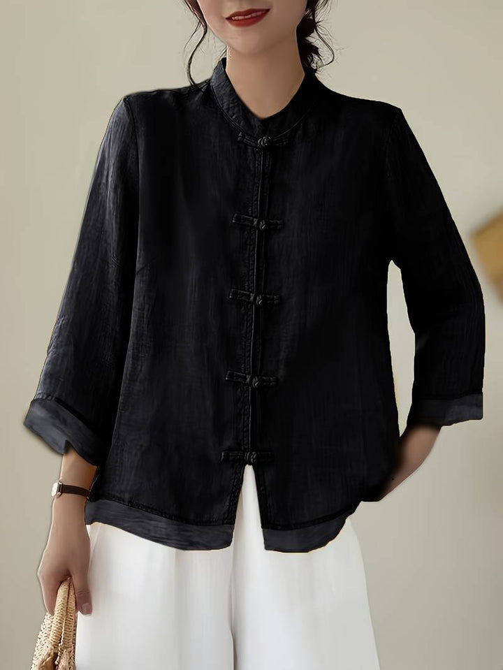 Sigal - Vintage Loose Fitting Shirt With Patchwork Design