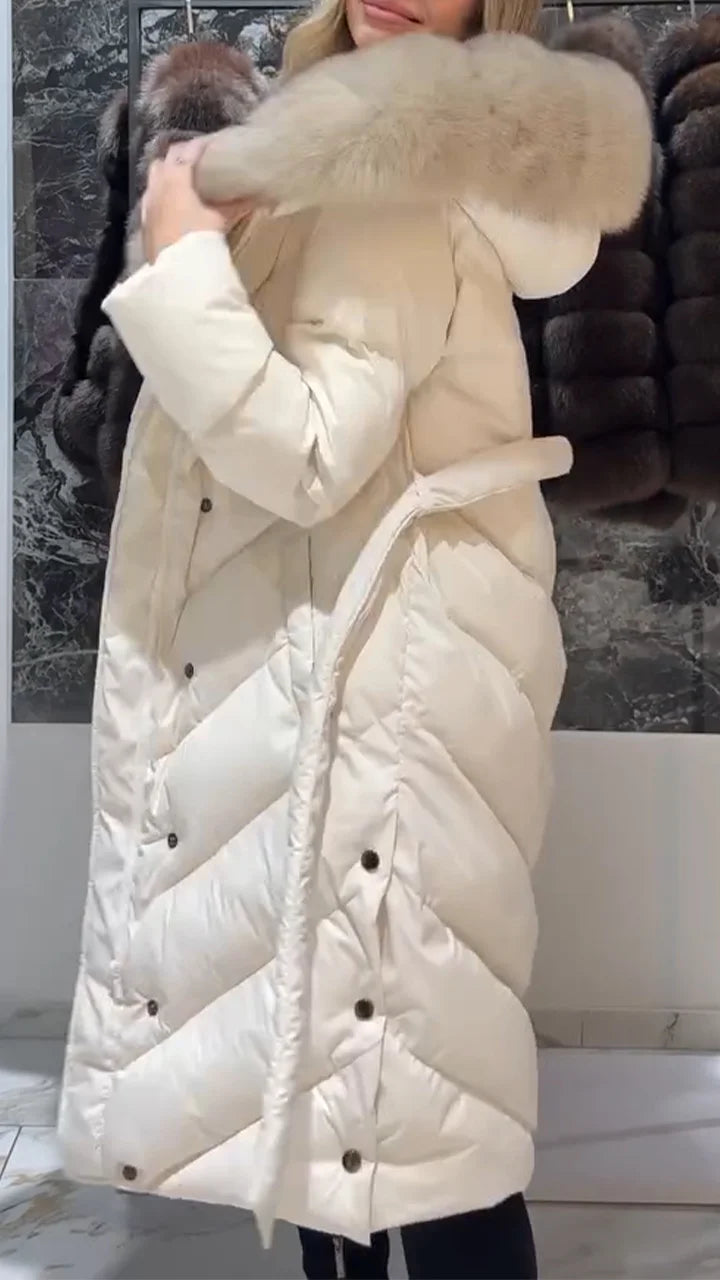 Nastasya - Casual Cotton Coat With Fur Collar