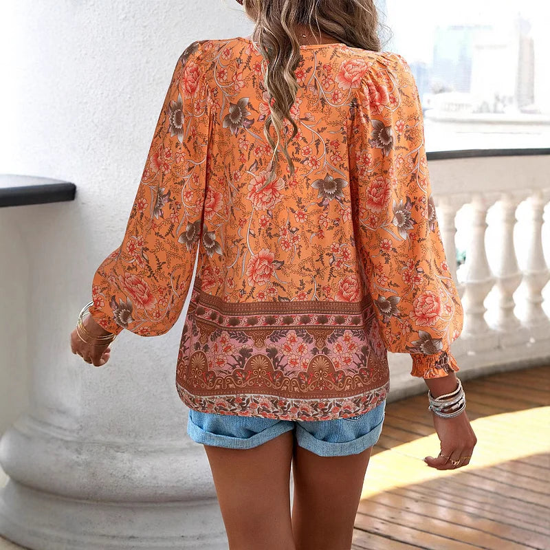 Sallie - Holiday Top with Print