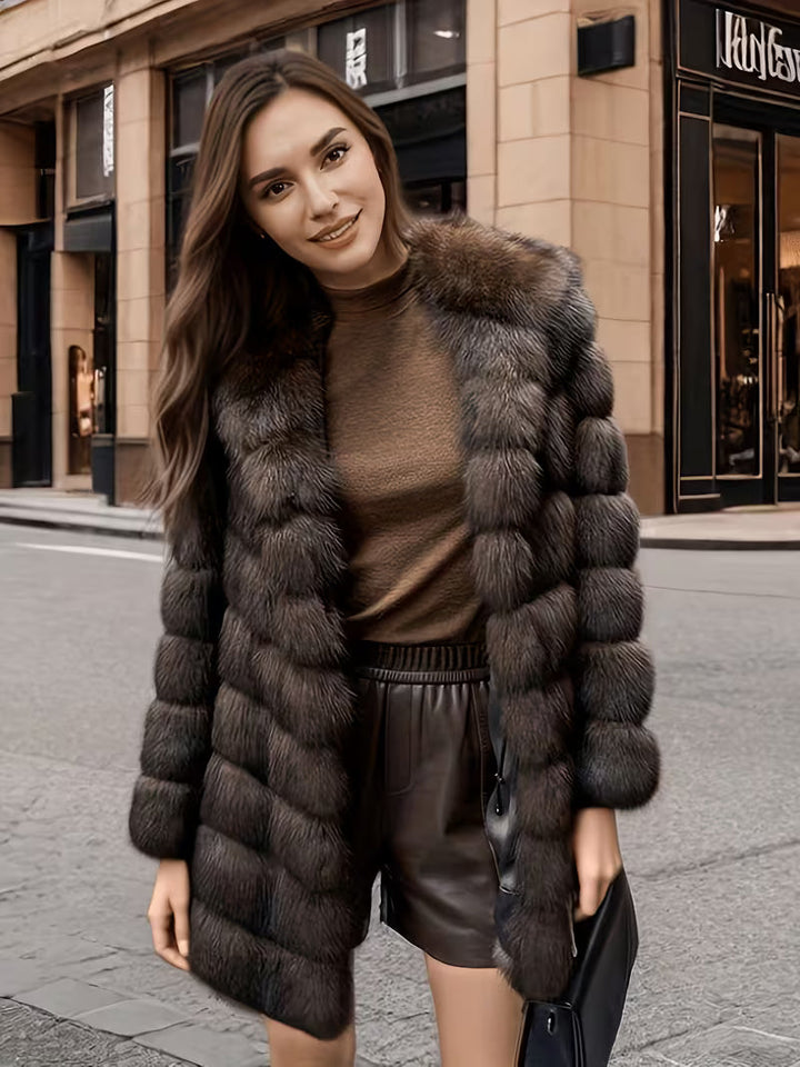 Opheina - Coat With Hood and Fur Texture