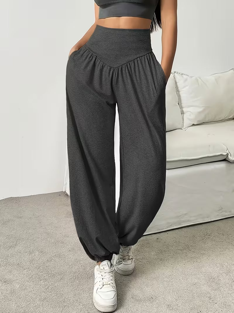Elenina - Stretchy Soft Wide Leg Trousers