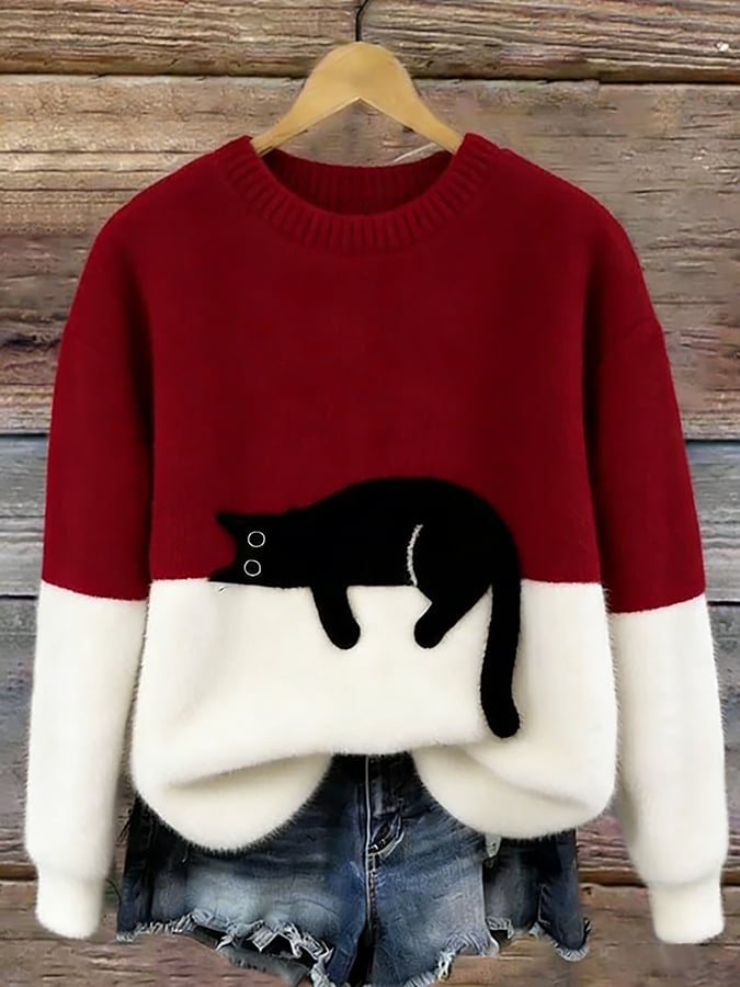 Kalisine - Casual Cat Graphic Sweater