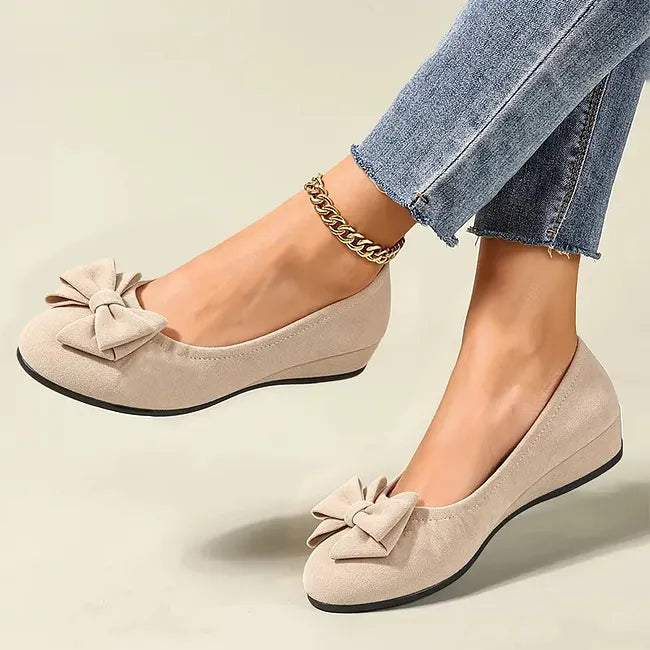 Camiiana - Breathable Non-slip Loafers With Bowtie
