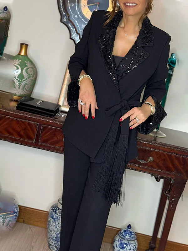 Nitzanit - Elegant Jacket And Trouser Two Piece Set