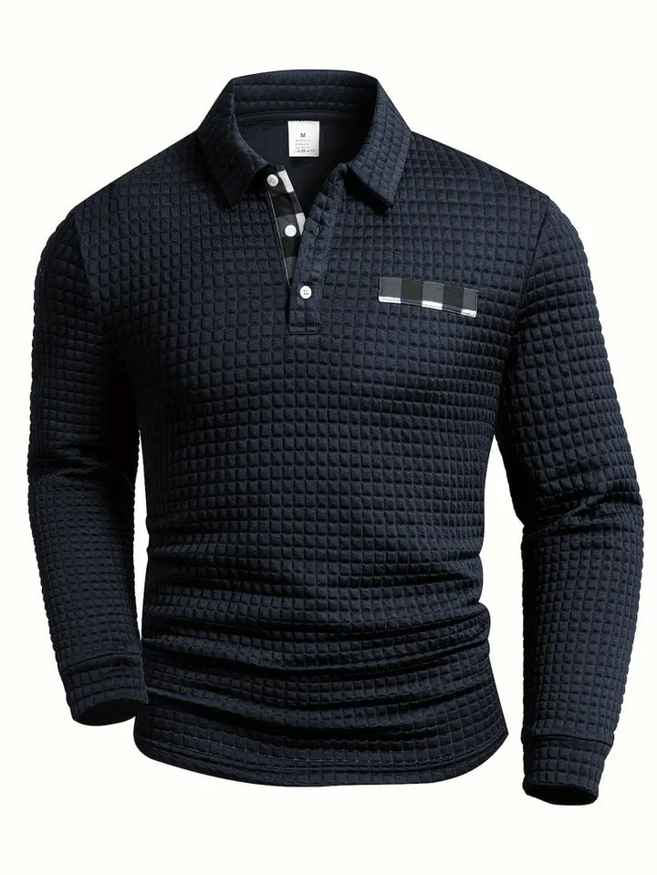 Hughes - Casual Thick Knit Button-Up Shirt