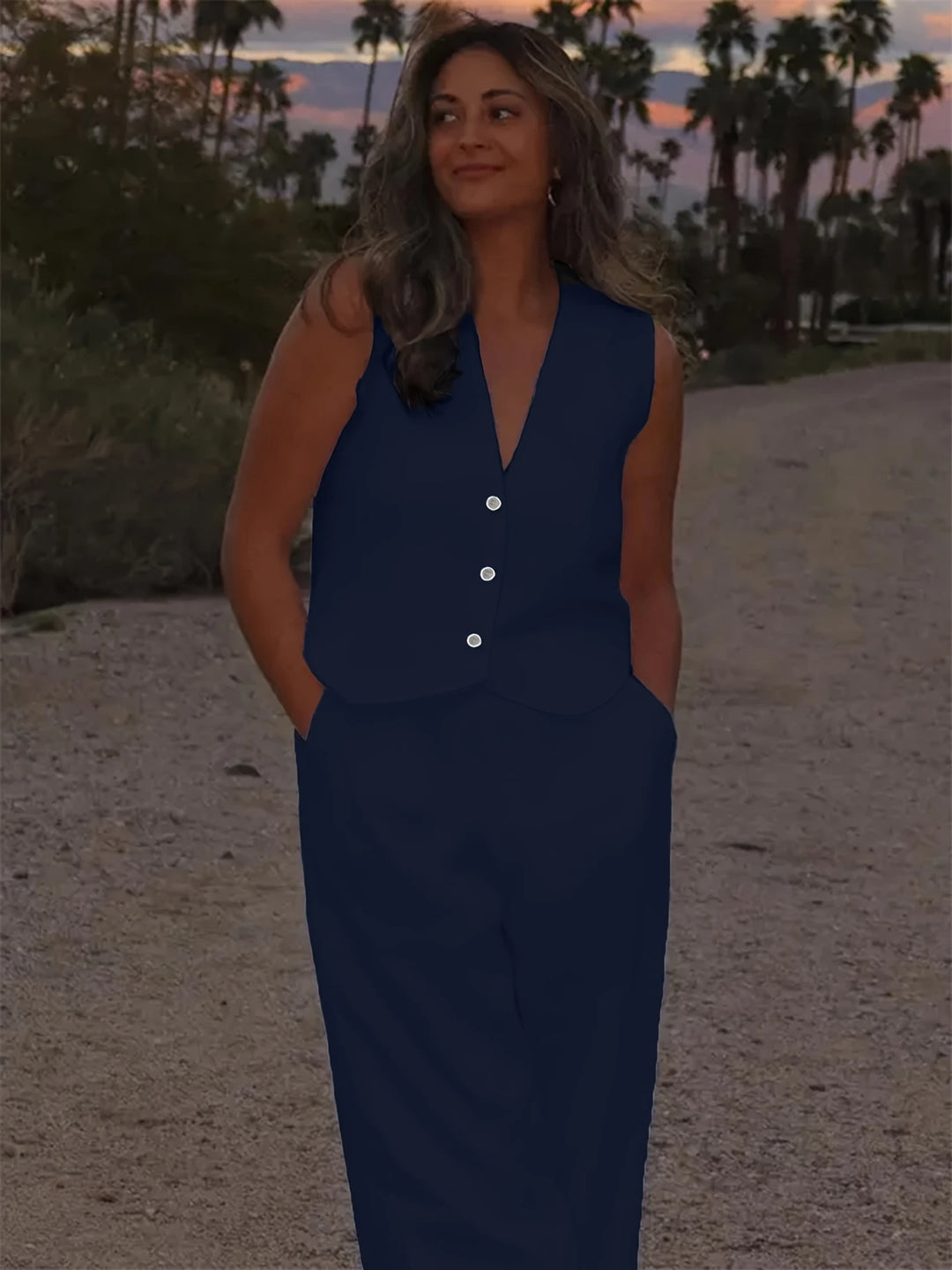 Jorja - Elegant Sleeveless Two Piece Outfit Set