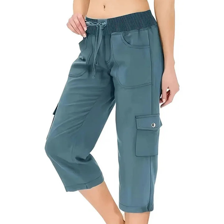 Mileni - Comfortable High-Waist Capri Pant With Practical Pockets
