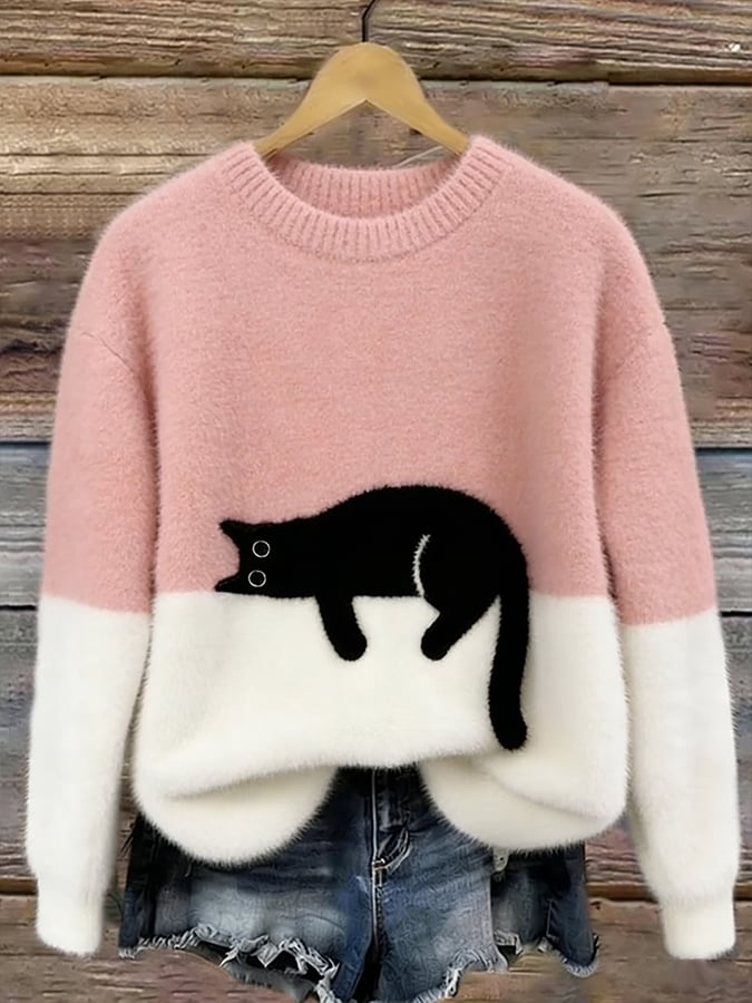 Kalisine - Casual Cat Graphic Sweater