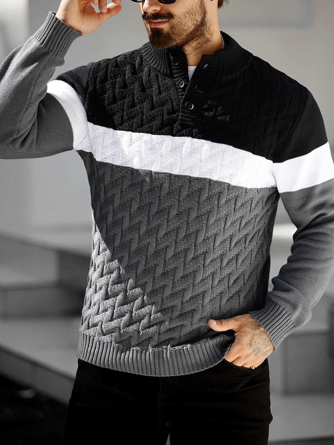 Vivena - Casual Stand Collar Knitted Sweater