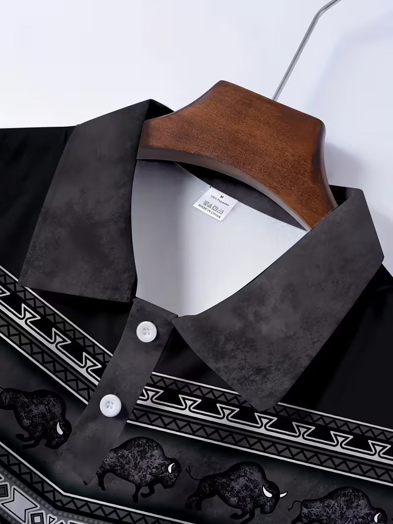 Tamas - Casual Vintage Color 3D Print Polo Shirt
