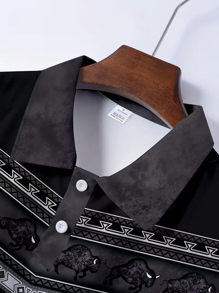 Tamas - Casual Vintage Color 3D Print Polo Shirt