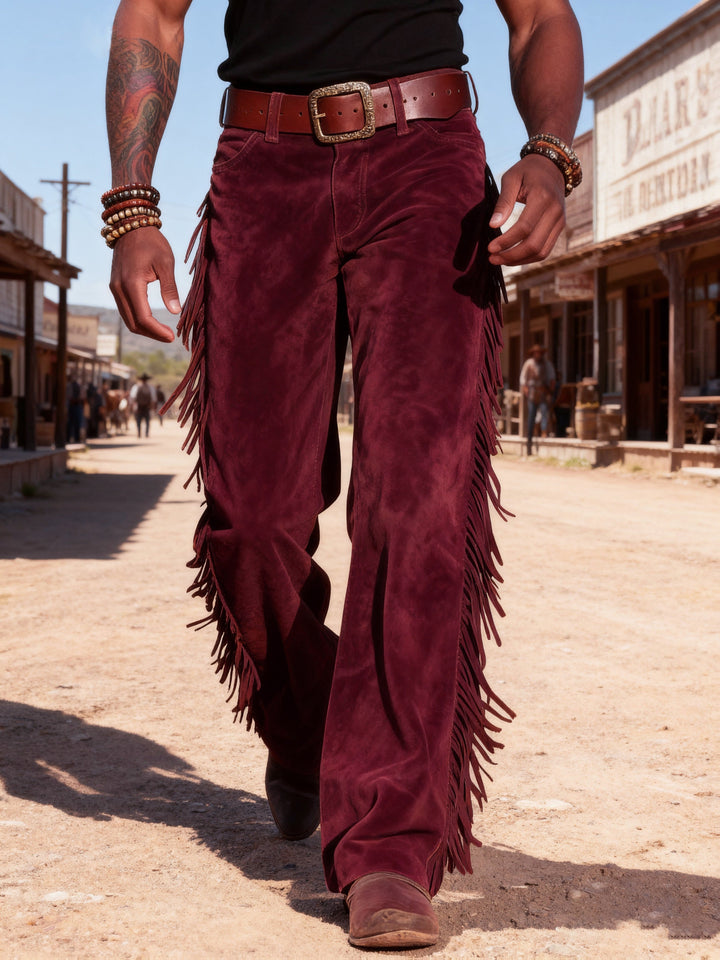 Altan - Casual Retro Western Fringe Trousers