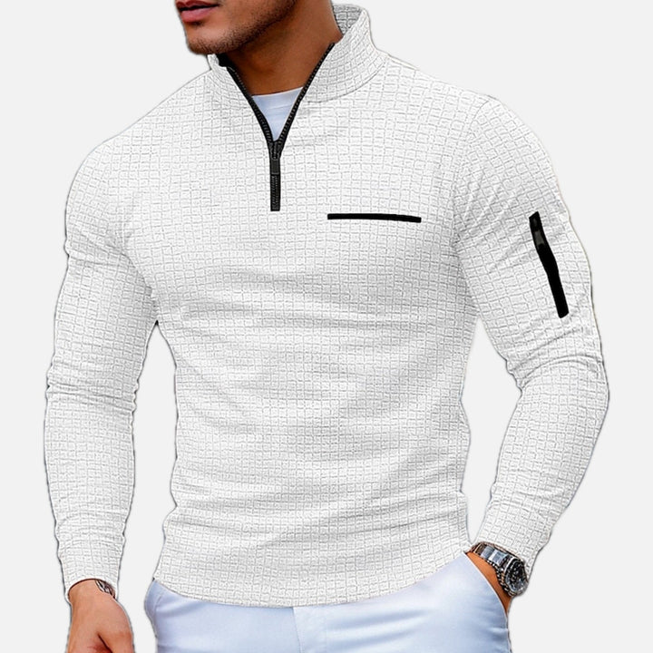 Torgaroc-Textured Quarter Zip Sweater