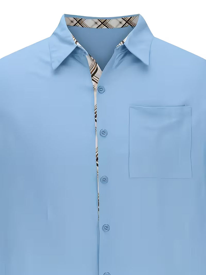 Kolby - Patchwork Plaid Shirt With Pocket