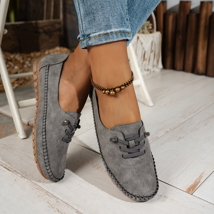 Zakiya - Comfortable Suede Lace-Up Loafers