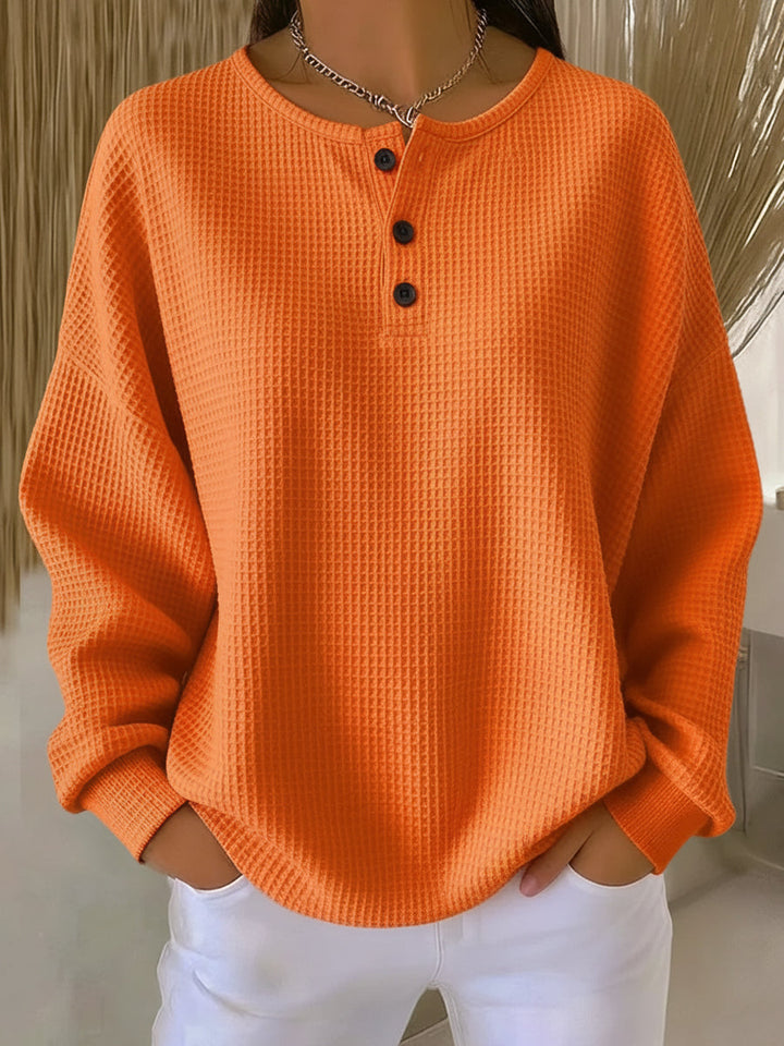 Zafiria - Casual Henley Top With Button