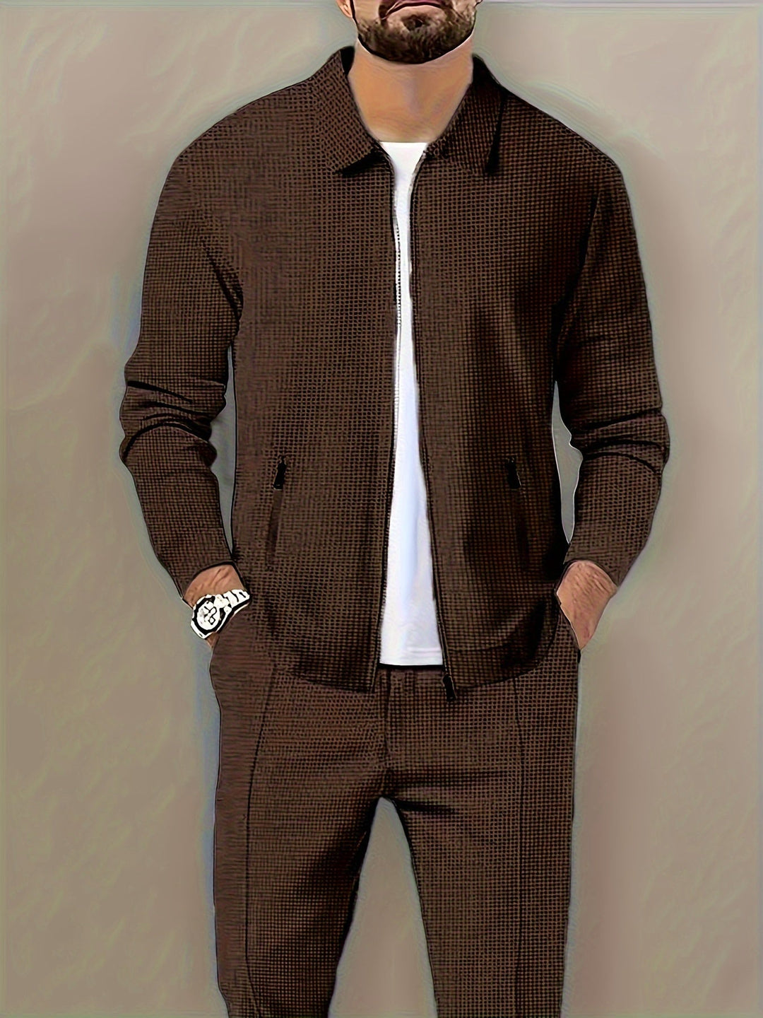 Marvin - Casual Polyester Zip-Up Jacket