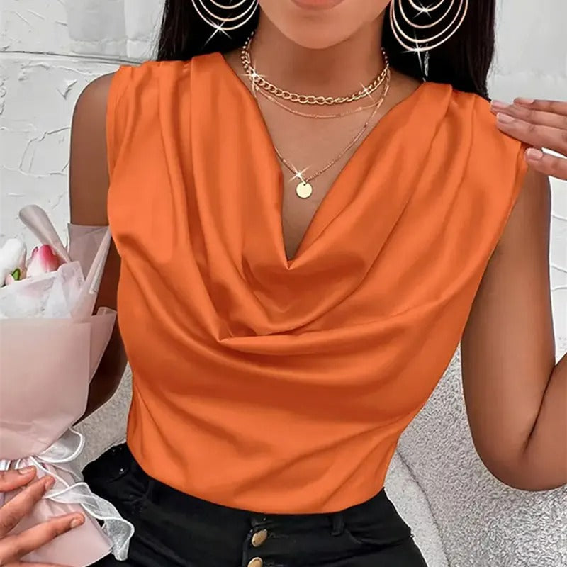 Naiyan - Casual Sleeveless Satin Top