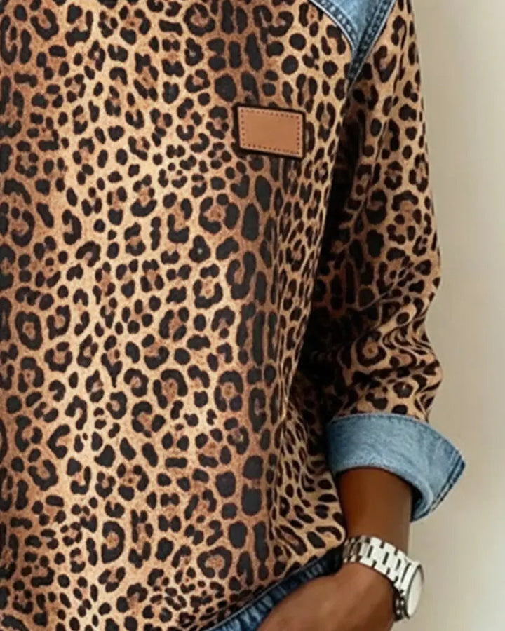 Krassimira - Long Sleeve Leopard Print Top