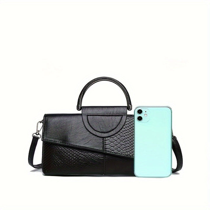 Samiis - Retro Crocodile Handbag With Zipper