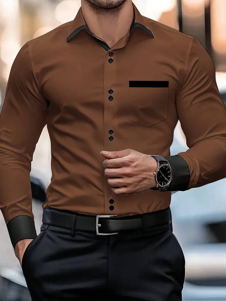 Shoval - Elegant Long Sleeve Shirt With Button