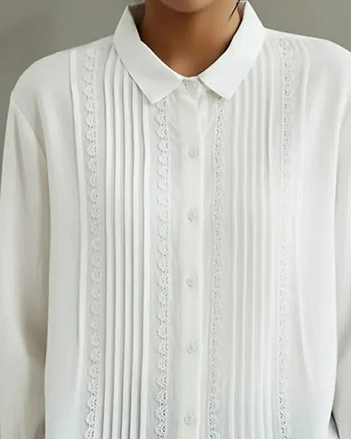 Kalanit - Patchwork Lace Linen And Cotton Shirt