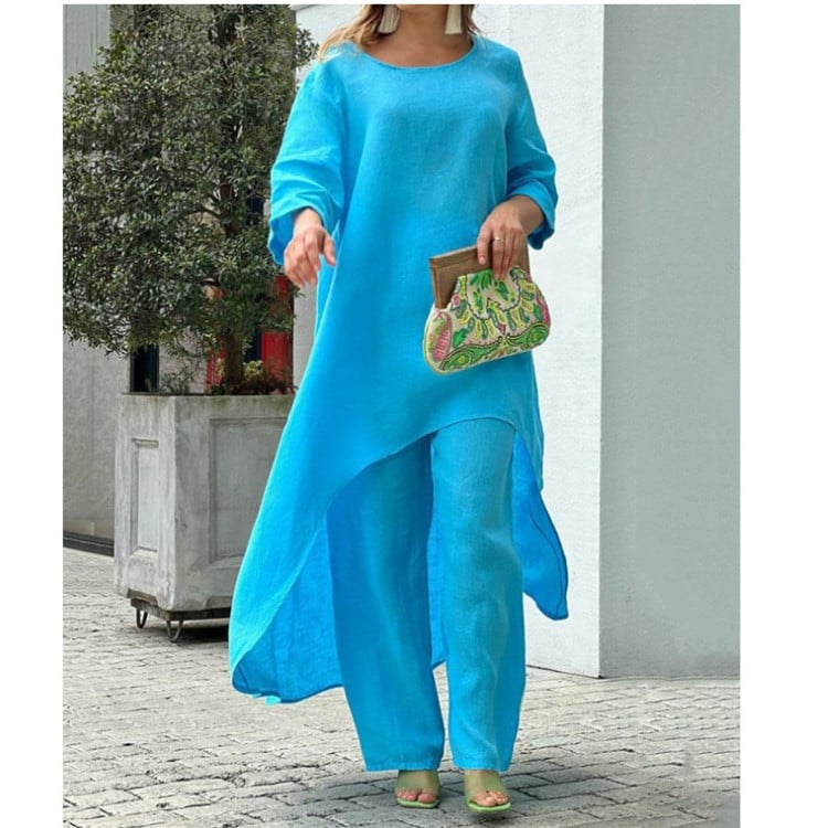 Liselotte - Fashionable Linen Casual Dress