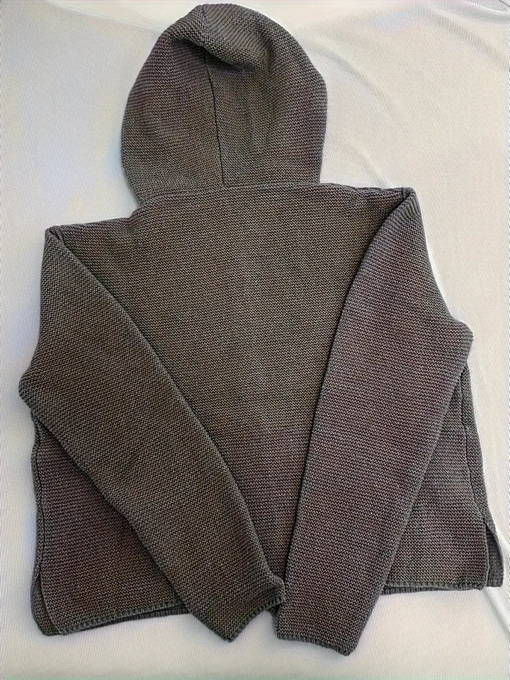 Bressan - Elegant Long Sleeve Hooded Cardigan