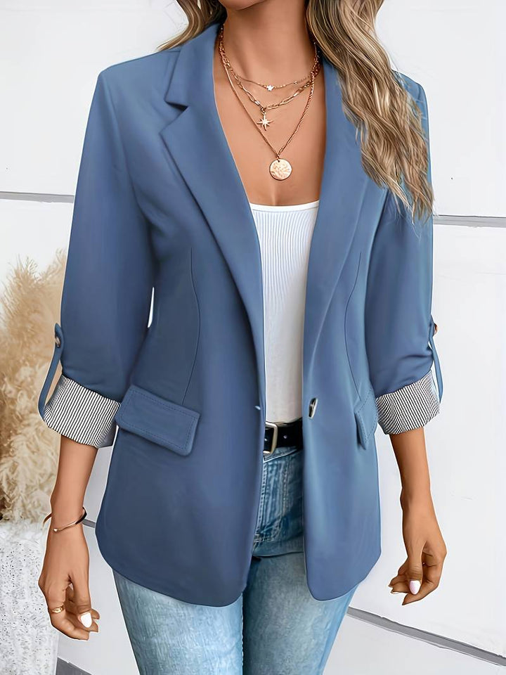 Galiah - Elegant Double Breasted Blazer With Lapel Collar