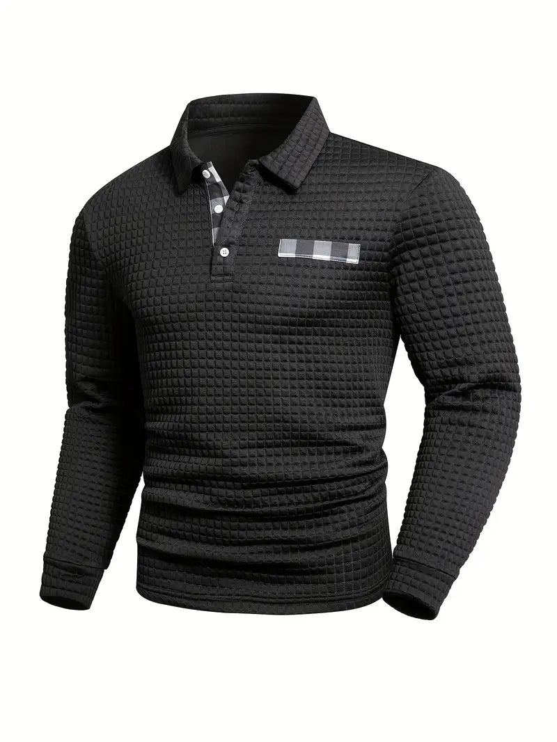 Hughes - Casual Thick Knit Button-Up Shirt