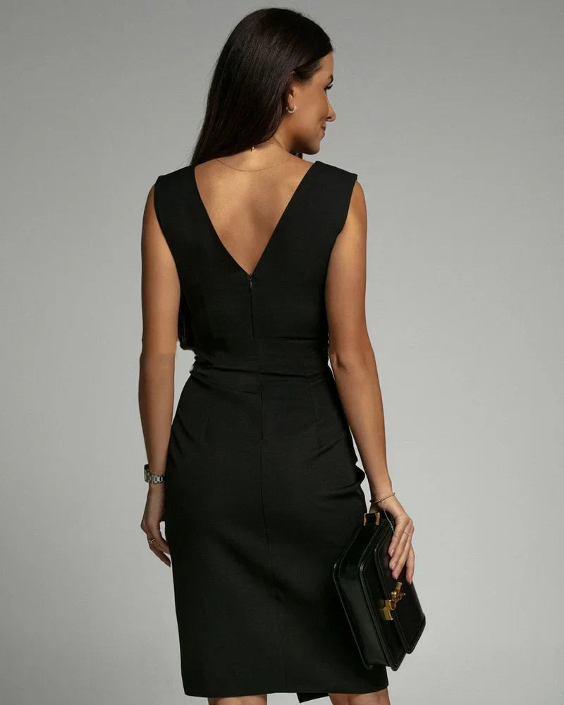 Sumitra - Elegant V Neck Mini Dress