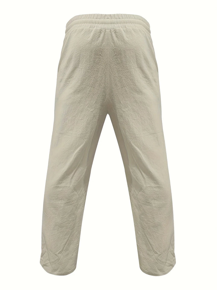 Beslan - Elegant Straight Leg Pants With Golden Buttons