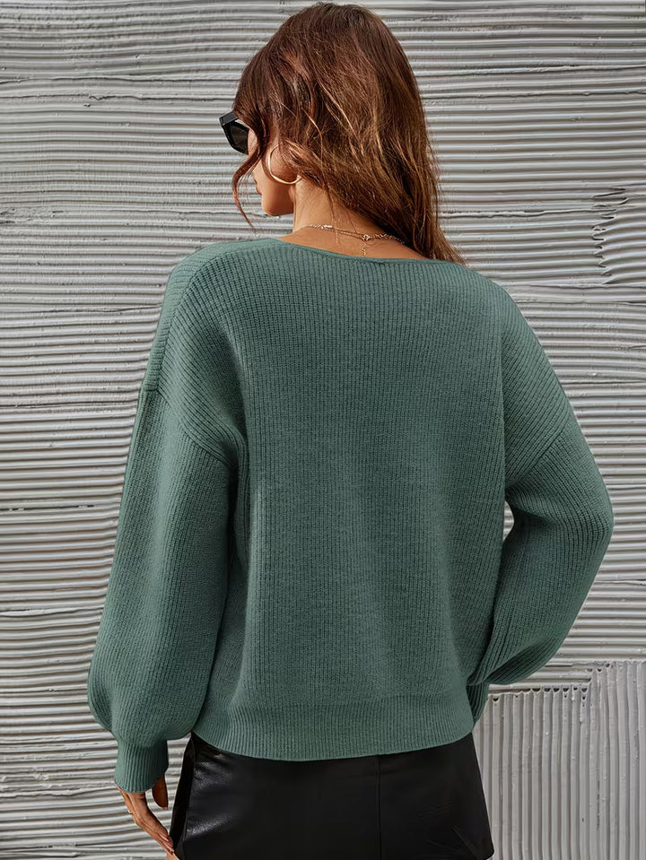 Irmelin - V-Neck Drop Shoulder Sweater