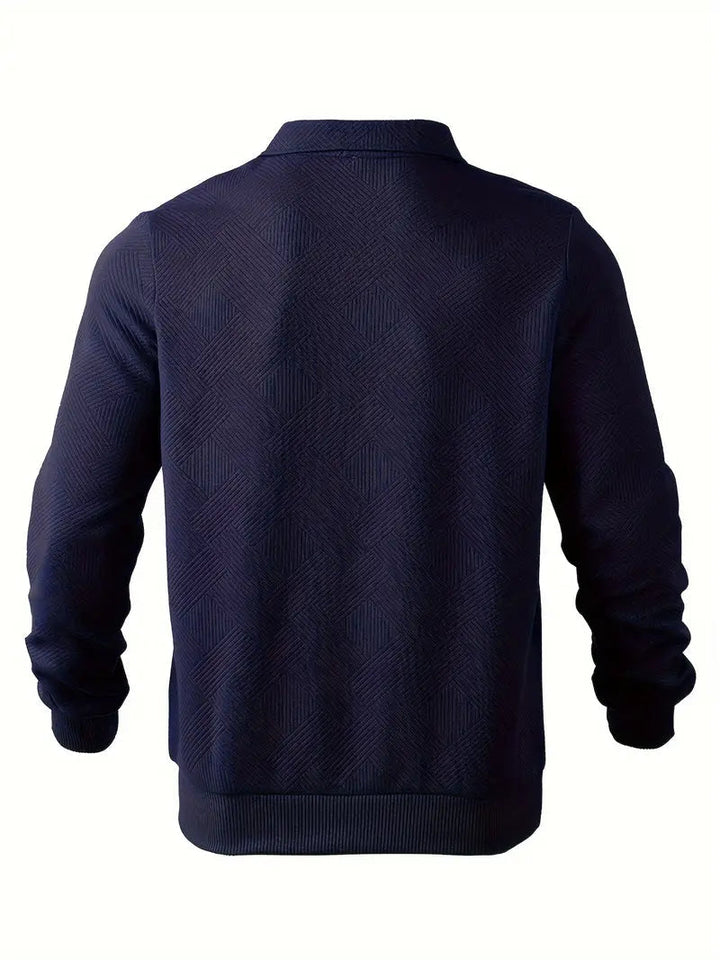 Baldrick - Vintage Sweatshirt with Zipper and Geometric Design