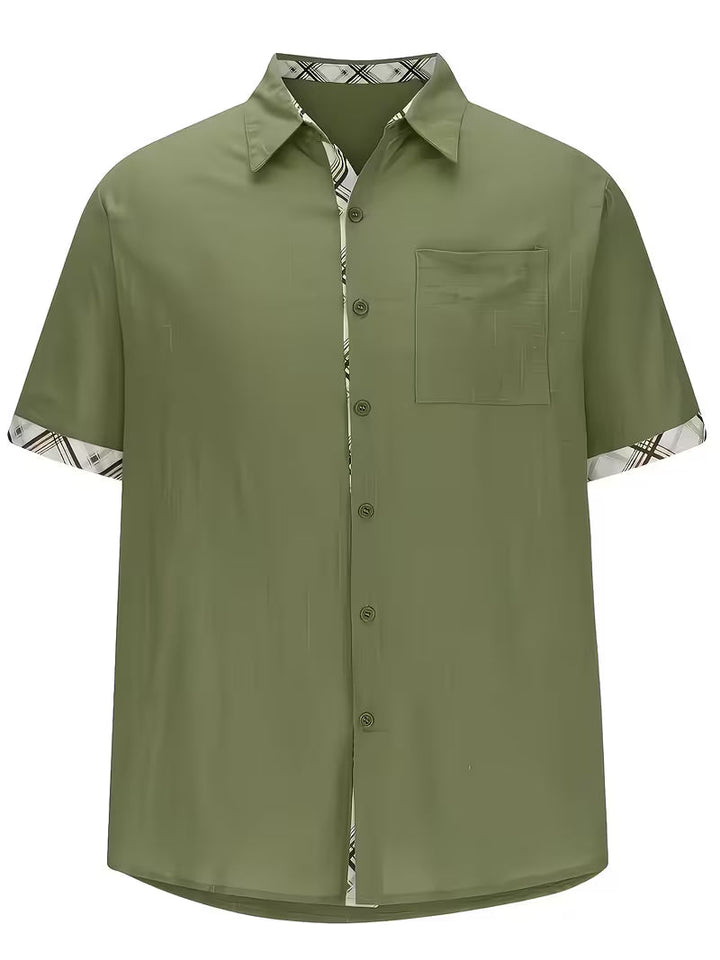 Kolby - Patchwork Plaid Shirt With Pocket