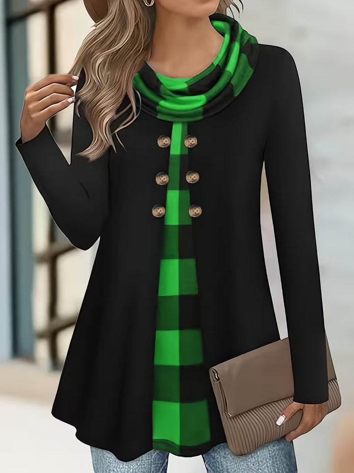 Sahar - Ruffled Neck Collar T-Shirt