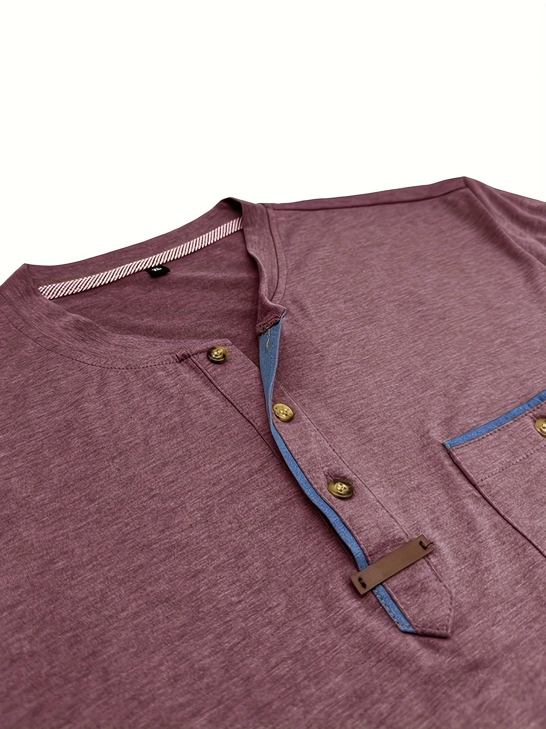 Saxon - Elegant Round Neck T Shirt With Pocket