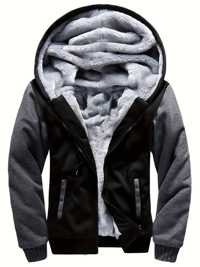 Oziel - Warm Fleece Hooded Jacket With Zipper