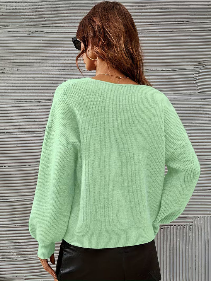 Irmelin - V-Neck Drop Shoulder Sweater