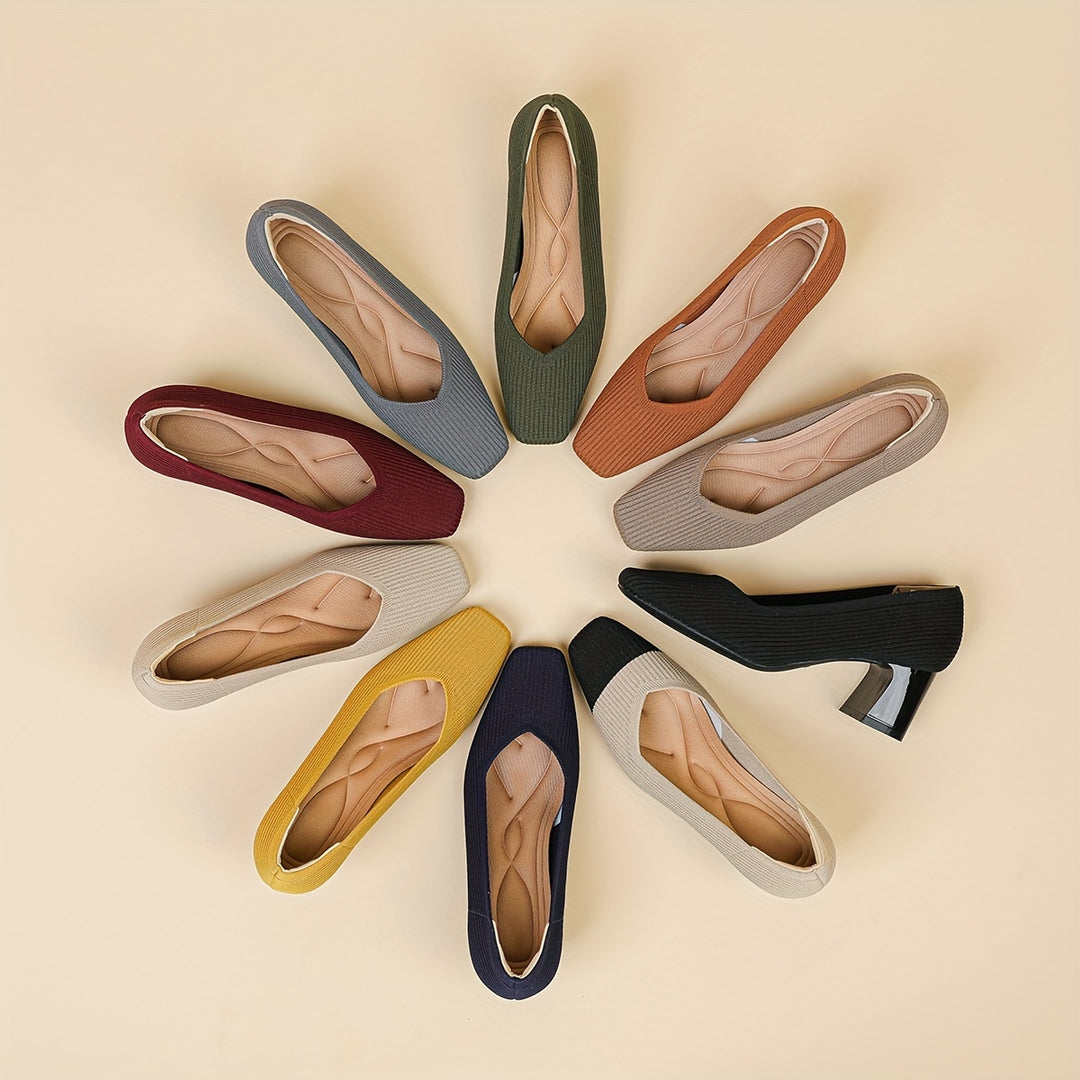 Joleen - Stylish Chunky Heel Pumps