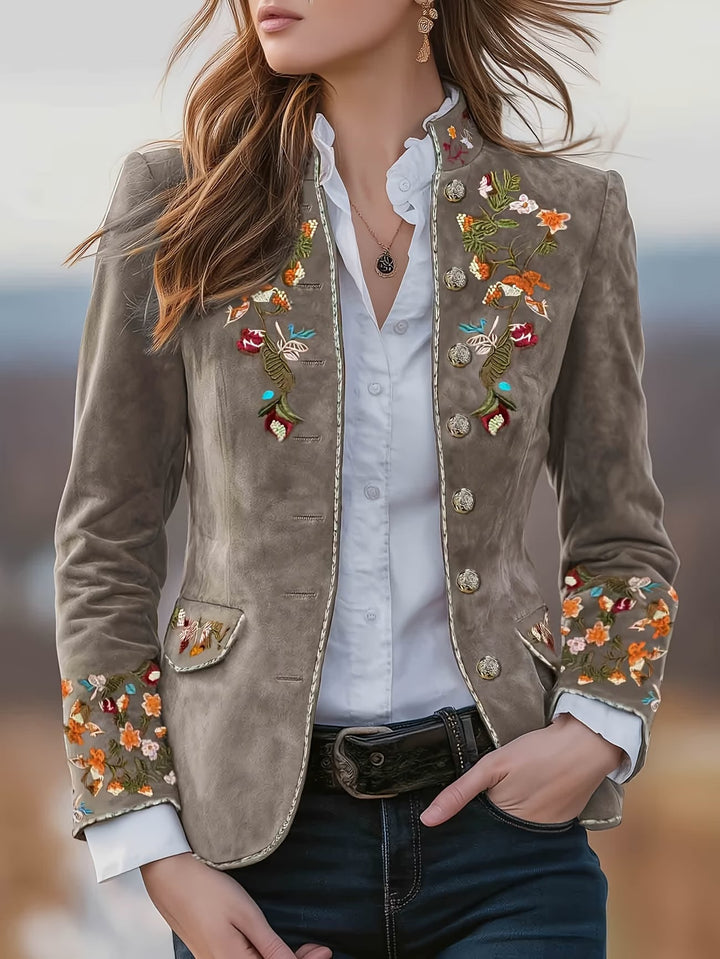 Anisaa - Elegant Jacket With Stand Collar