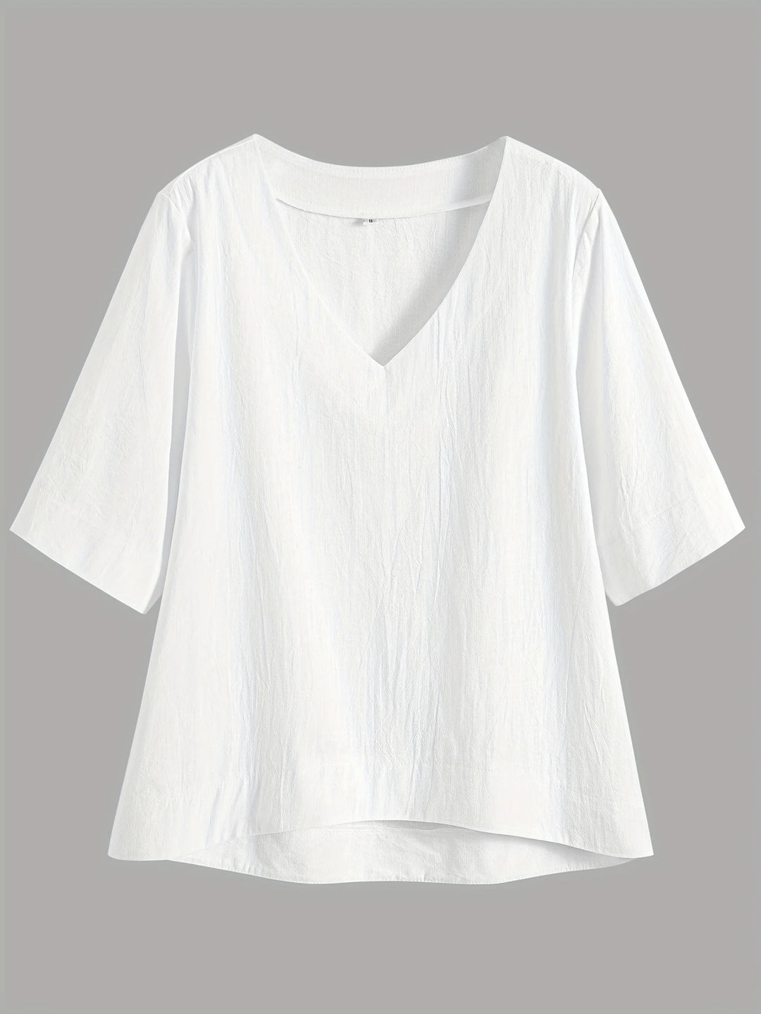Mattea - Casual Loose Fitting Top With V Neck