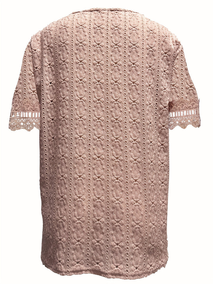 Rickea - Elegant Short Sleeve Blouse