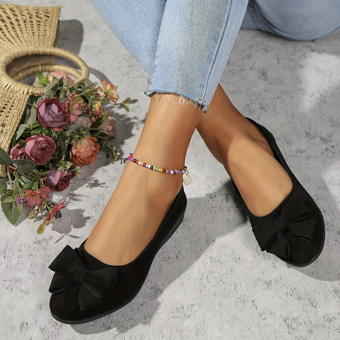 Fransiska - Breathable Non-slip Loafers With Bowtie