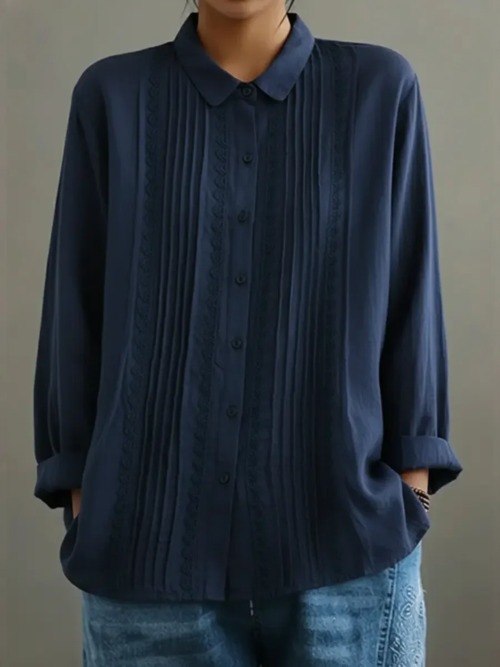 Kalanit - Patchwork Lace Linen And Cotton Shirt