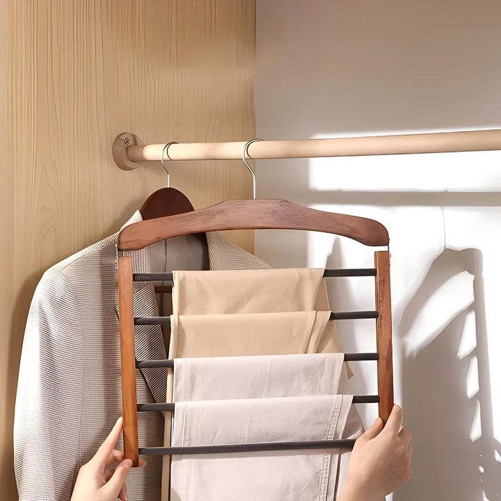 FoldEase - Premium Wooden Multi-Bar Hanger
