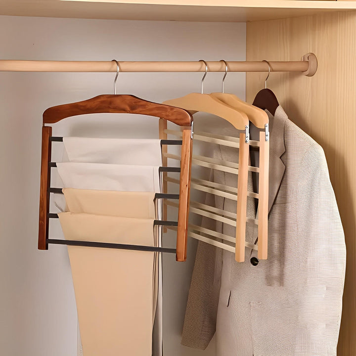 FoldEase - Premium Wooden Multi-Bar Hanger